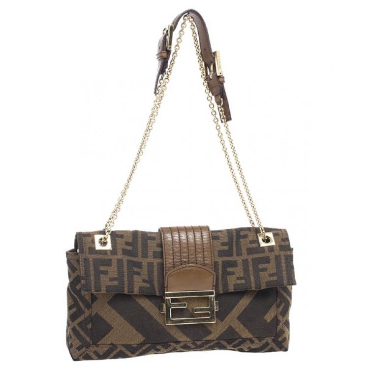 Pre Owned Fendi Chain Zucca Baguette