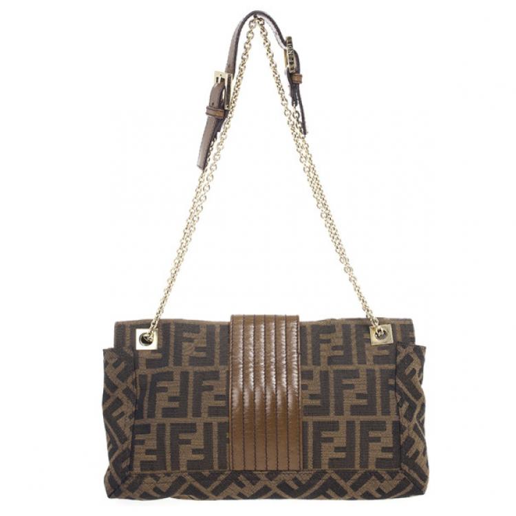 Pre Owned Fendi Chain Zucca Baguette