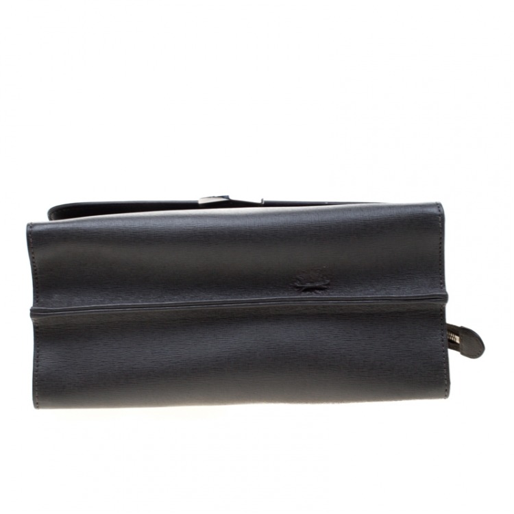 مملوكة مسبقًا Fendi Grey Textured Leather Small Demi Jour Top Handle Bag