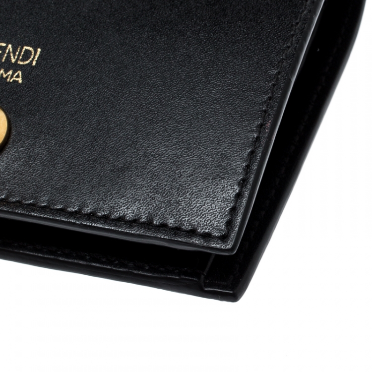 Pre Owned Fendi Black Leather Bifold Wallet