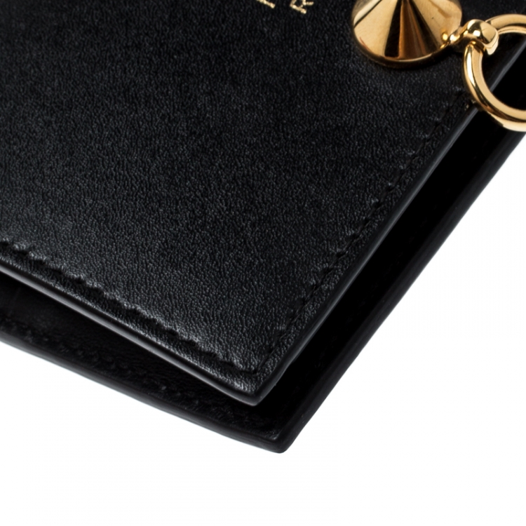 Pre Owned Fendi Black Leather Bifold Wallet