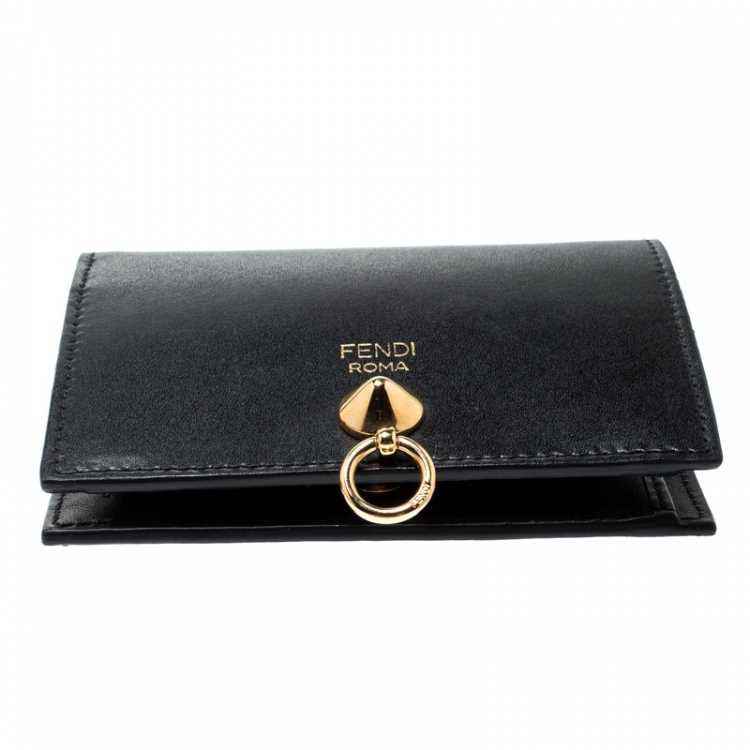 Pre Owned Fendi Black Leather Bifold Wallet