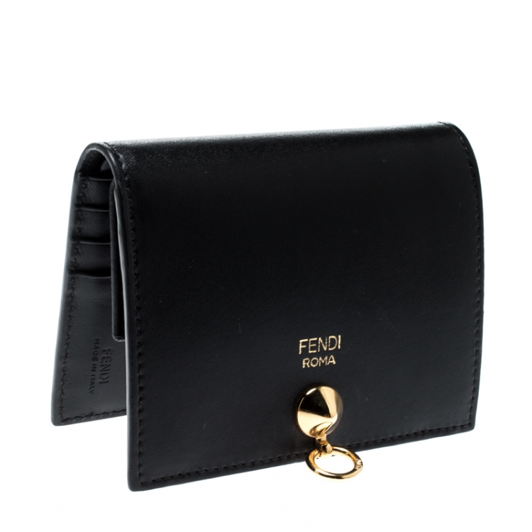 Pre Owned Fendi Black Leather Bifold Wallet