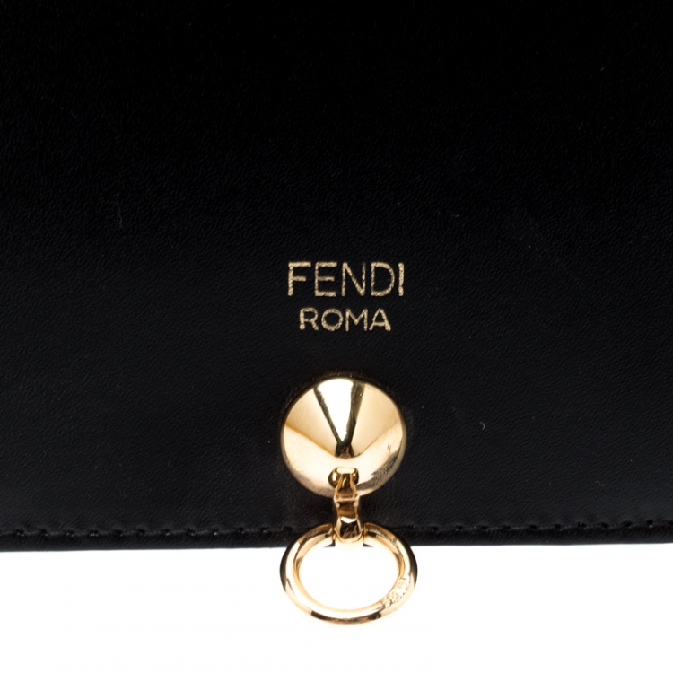Pre Owned Fendi Black Leather Bifold Wallet