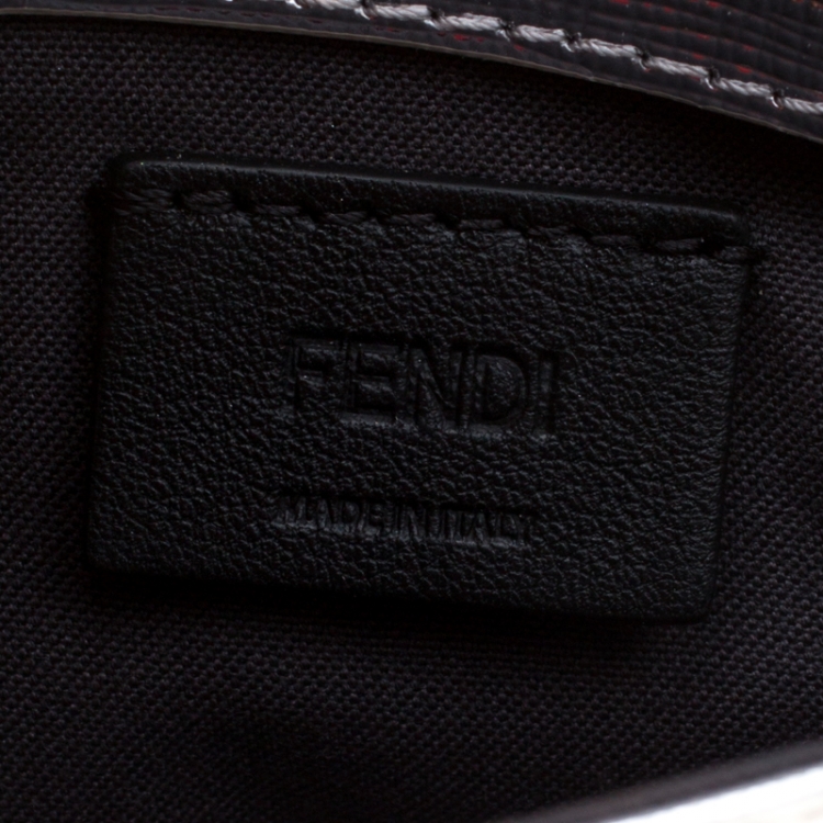 Pre Owned Fendi Metallic Silver Leather Tube Wallet On Chain 