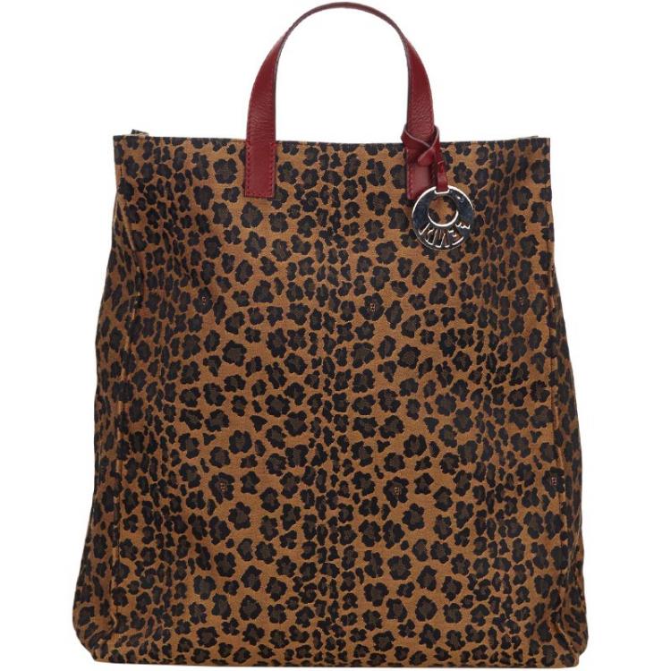 leopard print canvas tote