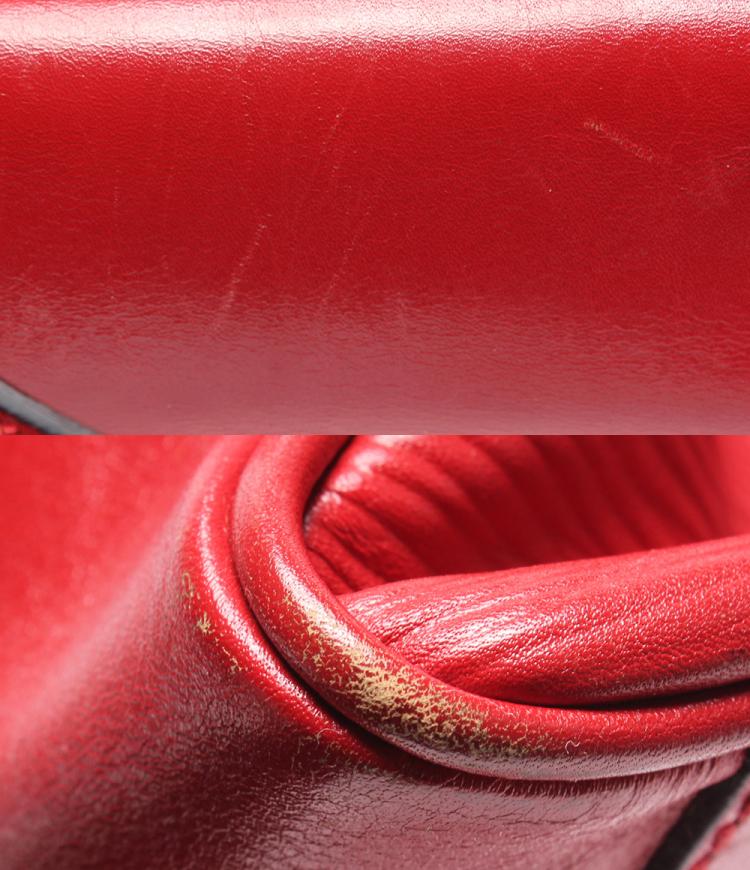 Pre Owned Fendi Red Leather Top Handle Bag