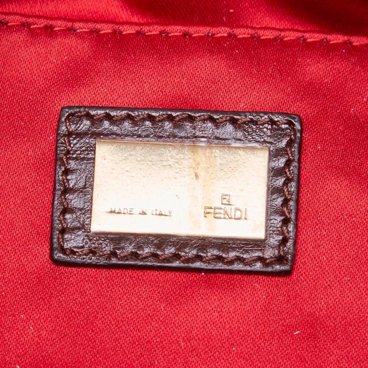 Pre Owned Fendi Brown Canvas Squirrel Du Jour Satchel 