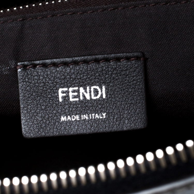Pre Owned Fendi Grey/Blue Leather By The Way Boston Bag 