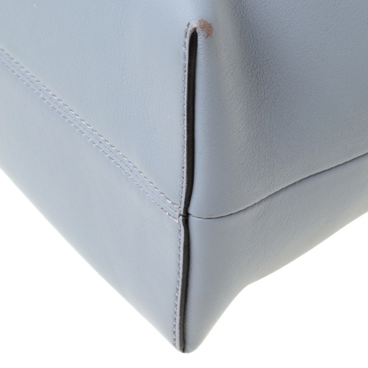 Pre Owned Fendi Grey/Blue Leather By The Way Boston Bag 