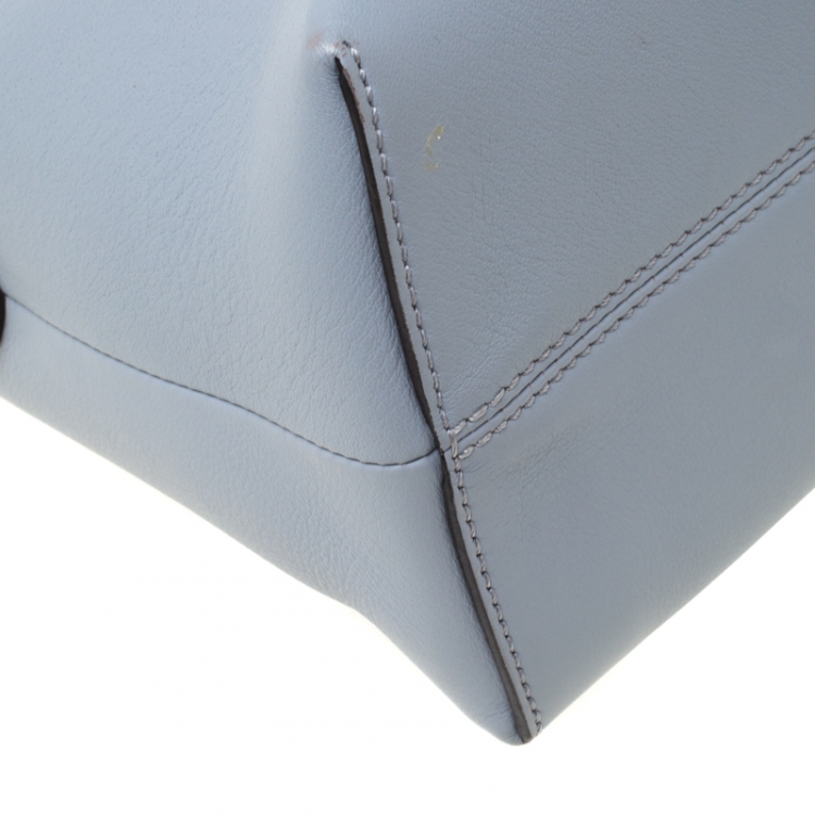 Pre Owned Fendi Grey/Blue Leather By The Way Boston Bag 