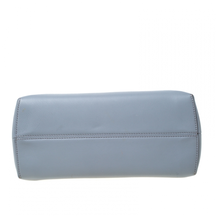 Pre Owned Fendi Grey/Blue Leather By The Way Boston Bag 