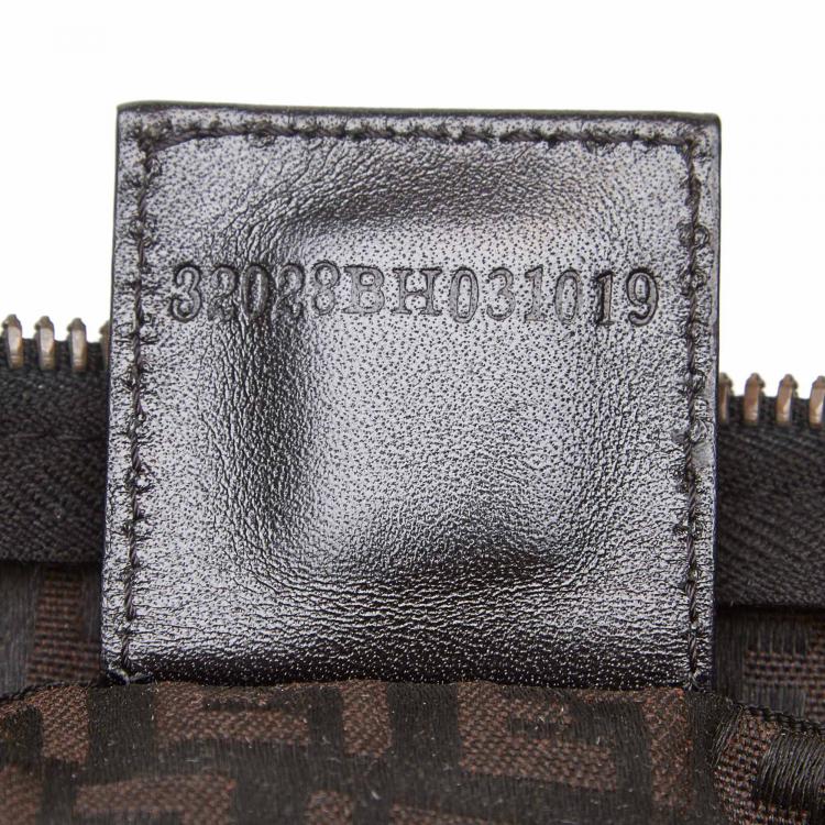 Pre Owned Fendi Brown Zucchino Jacquard Shoulder Bag