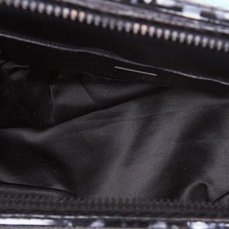 Pre Owned Fendi Blue/Black Python To You Convertible Clutch Bag
