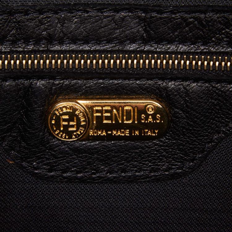 Pre Owned Fendi Black Leather Shoulder Bag
