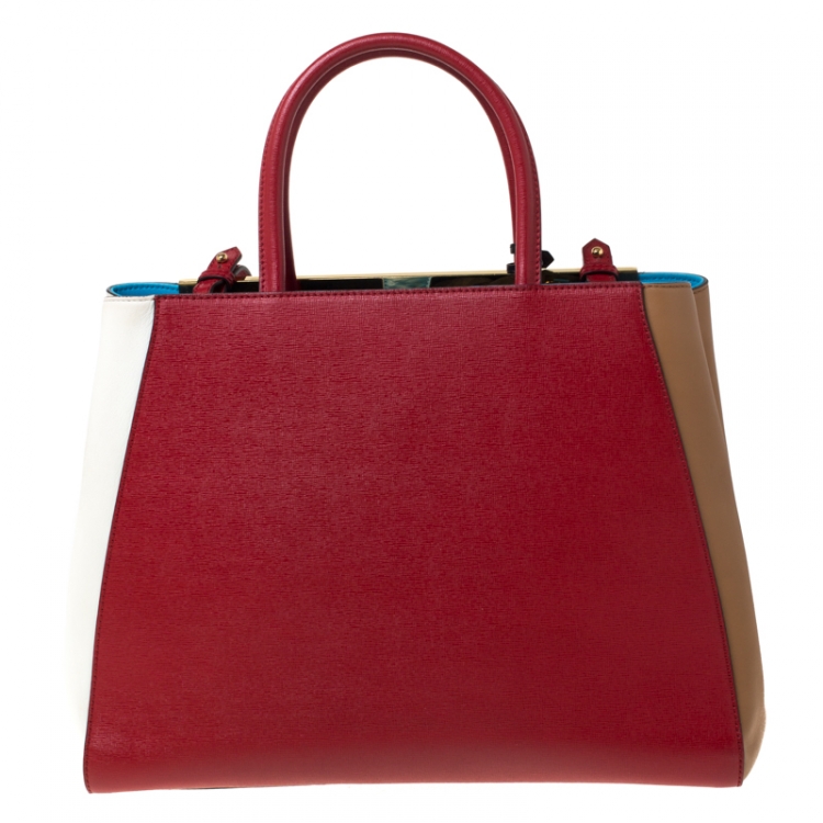 Pre Owned Fendi Multiolor Leather Medium 2jours Tote