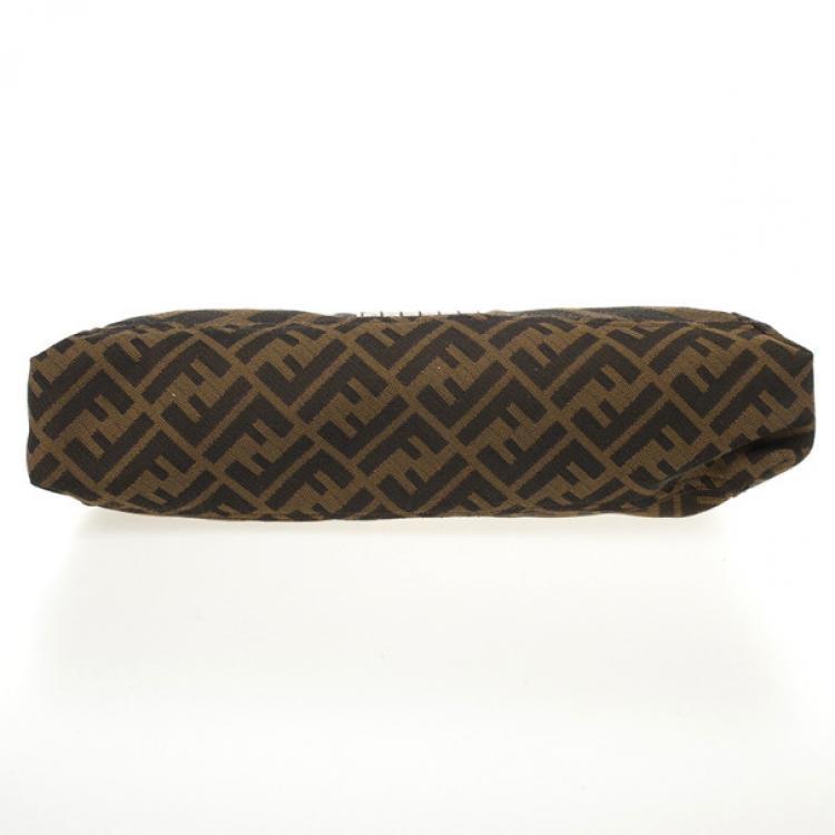 Pre Owned Fendi Maxi Borsa Zucca Baguette Shoulder Bag