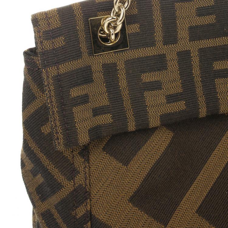 Pre Owned Fendi Maxi Borsa Zucca Baguette Shoulder Bag