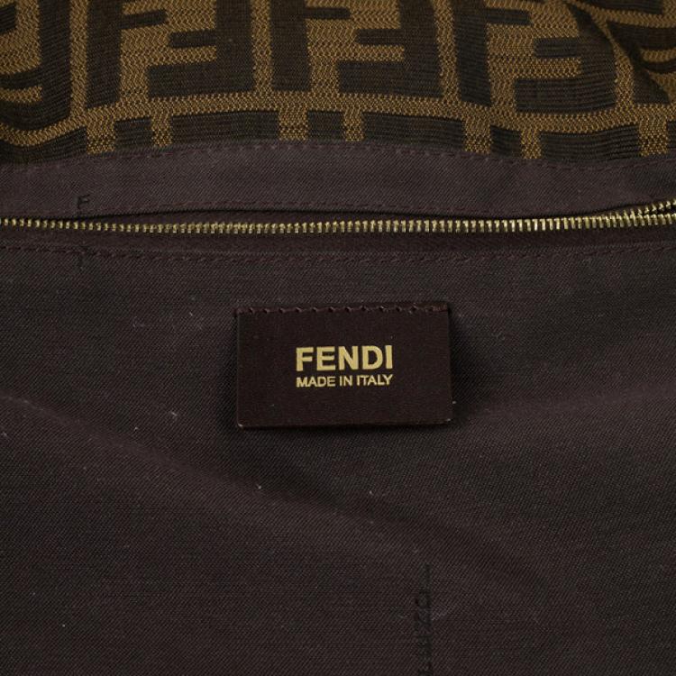 Pre Owned Fendi Maxi Borsa Zucca Baguette Shoulder Bag