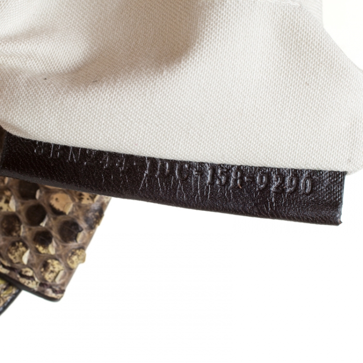 Pre Owned Fendi Multicolor Python Leather Mini Peekaboo Top Handle Bag
