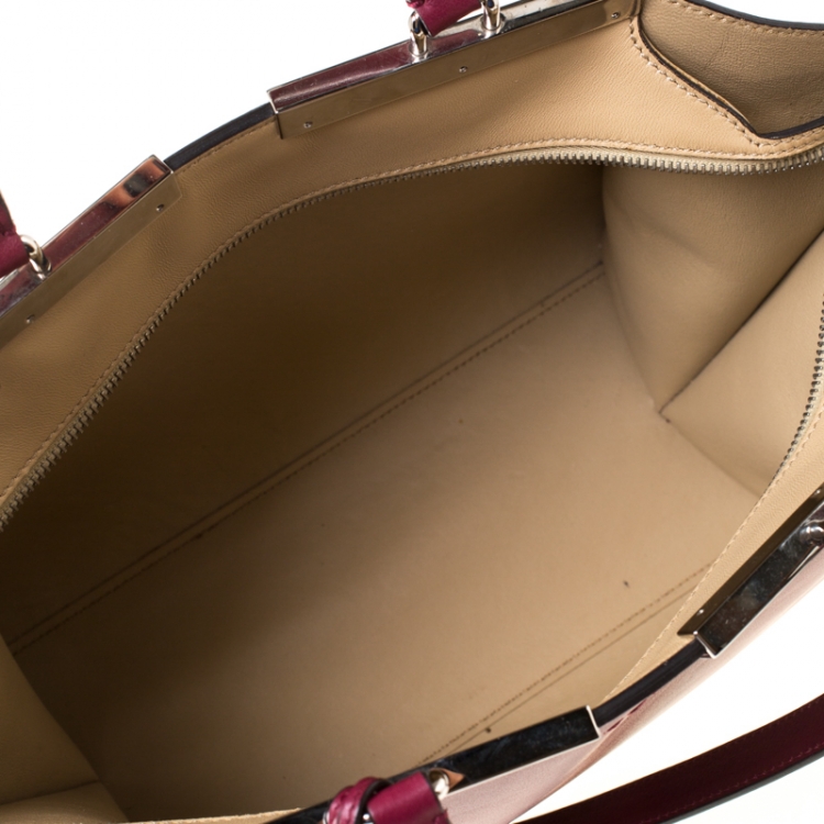 Pre Owned Fendi Burgundy Leather 3 Jours Tote
