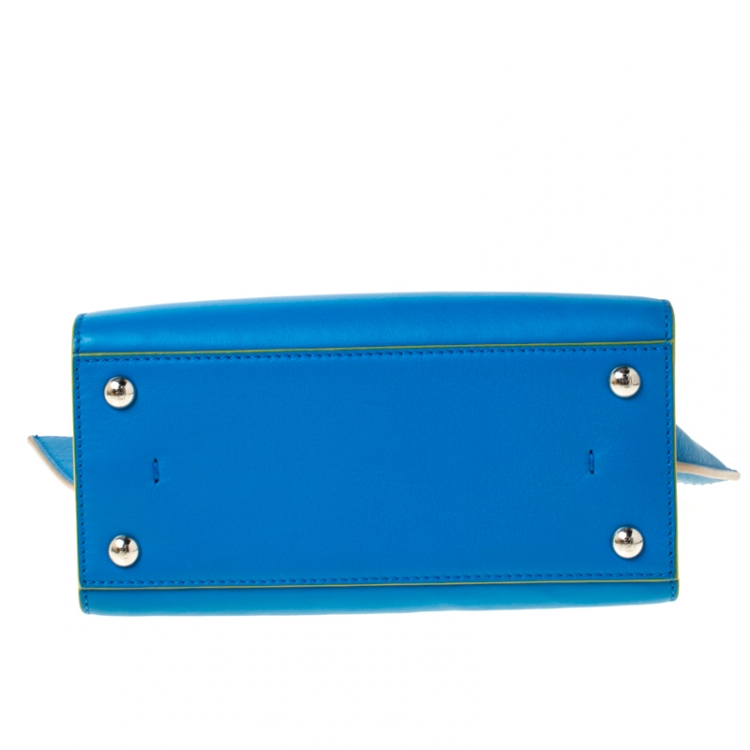 Pre Owned Fendi Blue Leather Mini 3Jours Tote