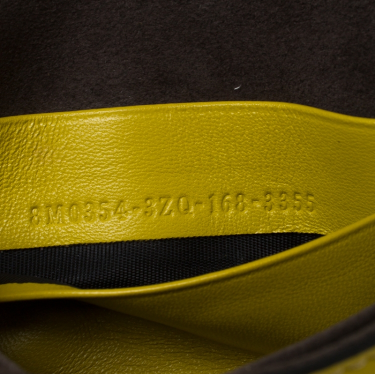 Pre Owned Fendi Yellow Leather and Fur Micro Monster Baguette 