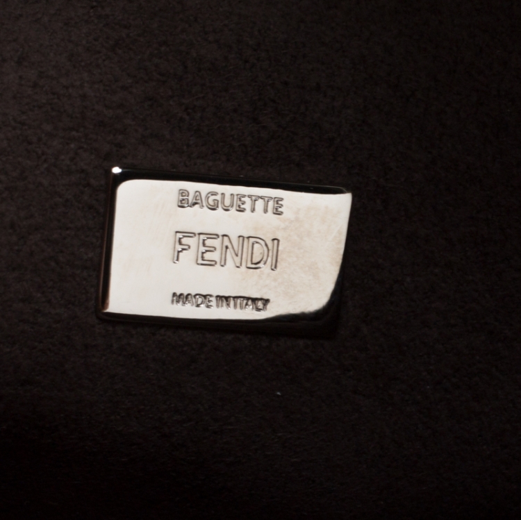 Pre Owned Fendi Yellow Leather and Fur Micro Monster Baguette 