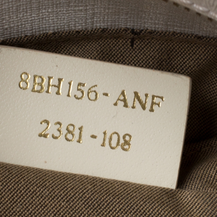 Pre Owned Fendi Off White Zucca Coated Canvas and Patent Leather Chef Shopper Tote