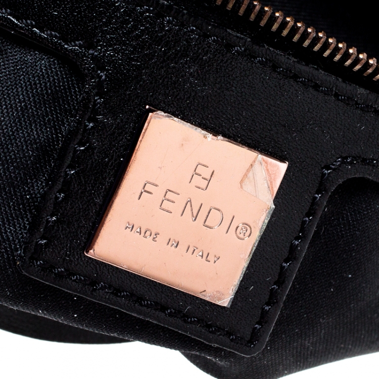 Pre Owned Fendi Brown Zucchino Canvas and Leather Bowler Bag