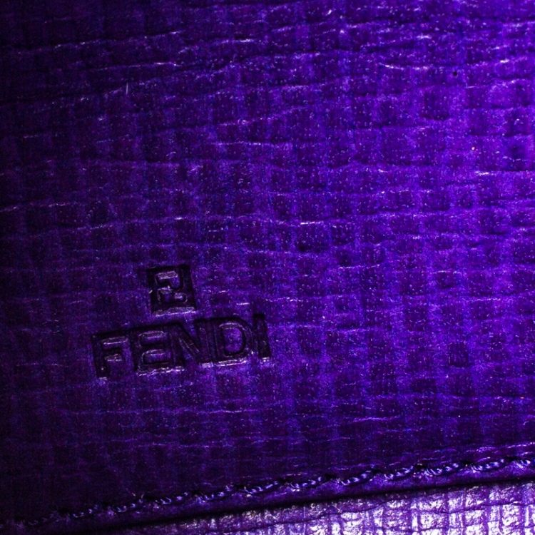 Pre Owned Fendi Tobacco Zucca Coated Canvas Zip Around Wallet 