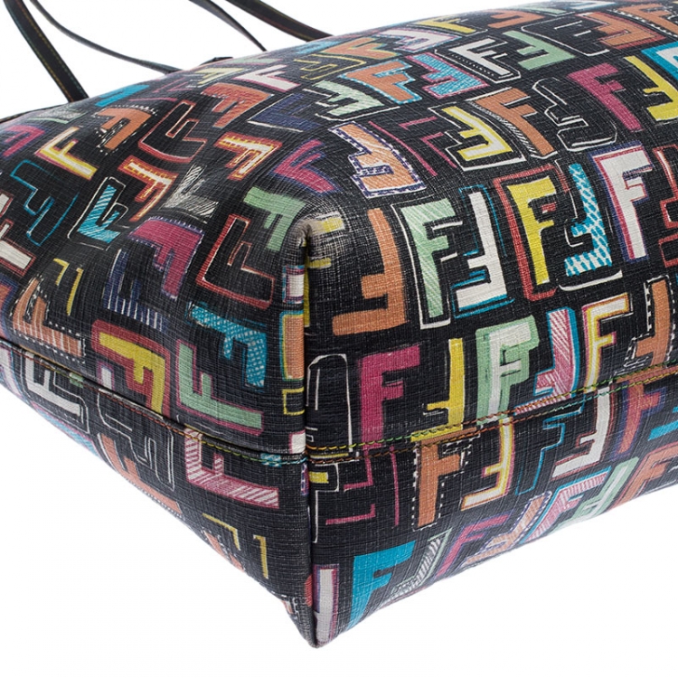 Pre Owned Fendi Multicolor Zucca Coated Canvas Roll Tote
