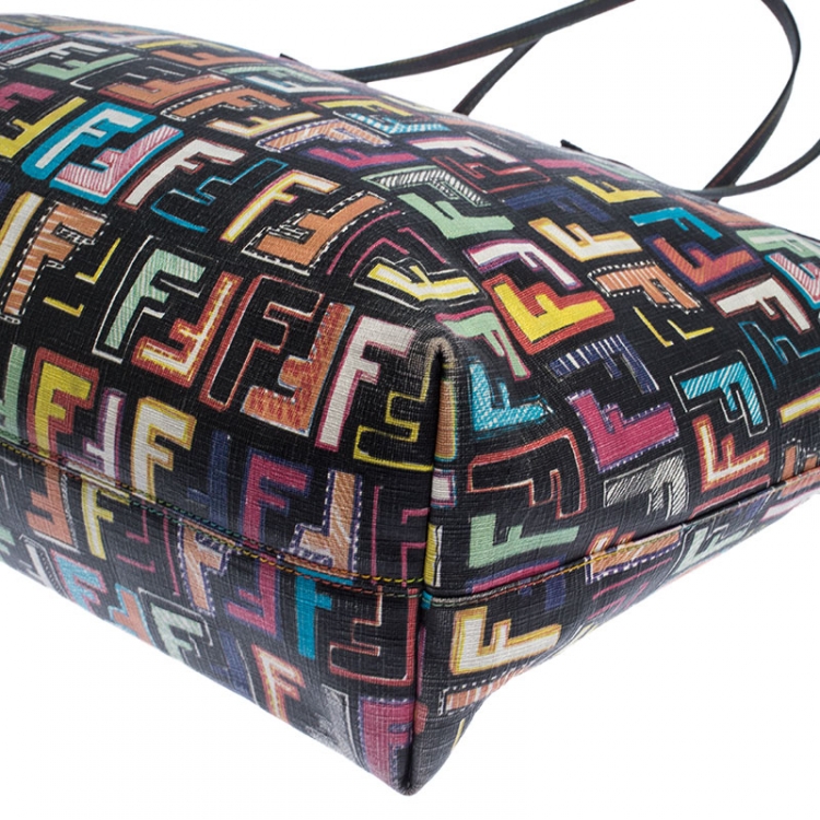 Pre Owned Fendi Multicolor Zucca Coated Canvas Roll Tote