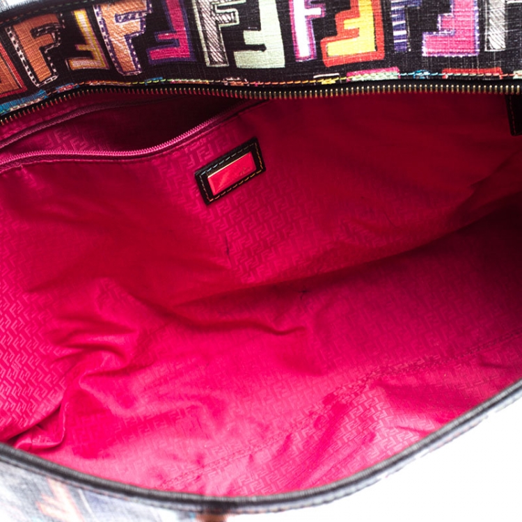 Pre Owned Fendi Multicolor Zucca Coated Canvas Roll Tote