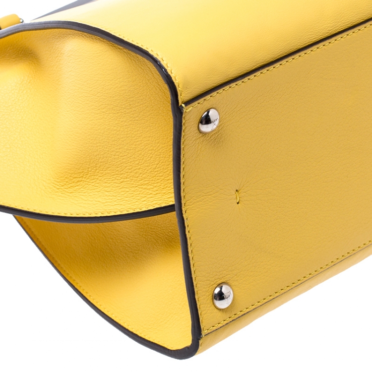 Pre Owned Fendi Yellow Leather Small 3Jours Tote