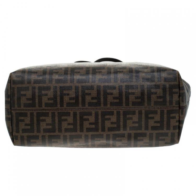Pre Owned Fendi Zucca Coated Canvas Roll Tote