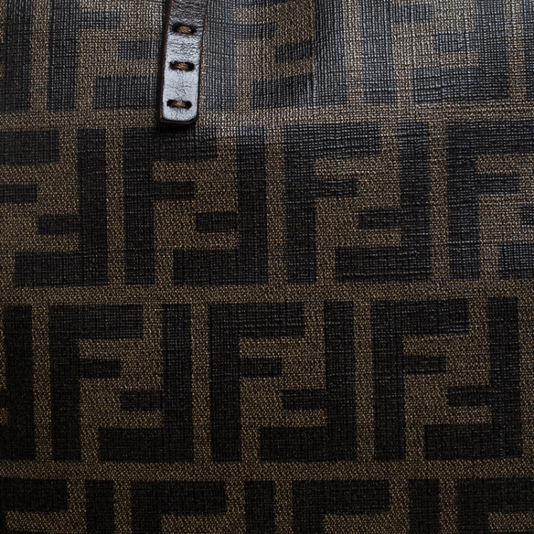Pre Owned Fendi Zucca Coated Canvas Roll Tote