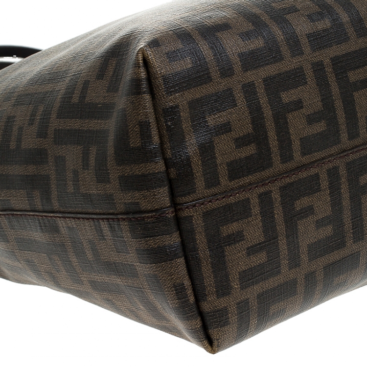 Pre Owned Fendi Zucca Coated Canvas Roll Tote
