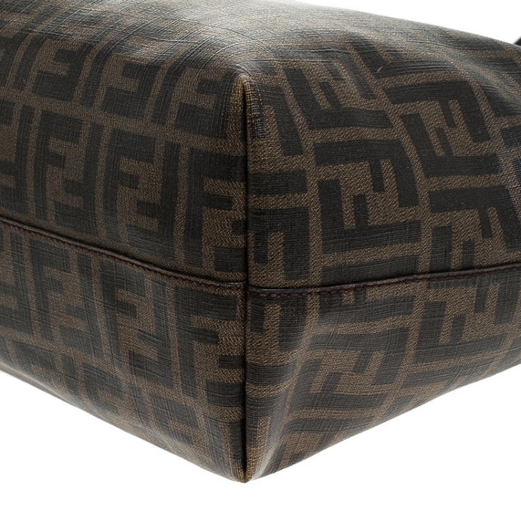 Pre Owned Fendi Zucca Coated Canvas Roll Tote