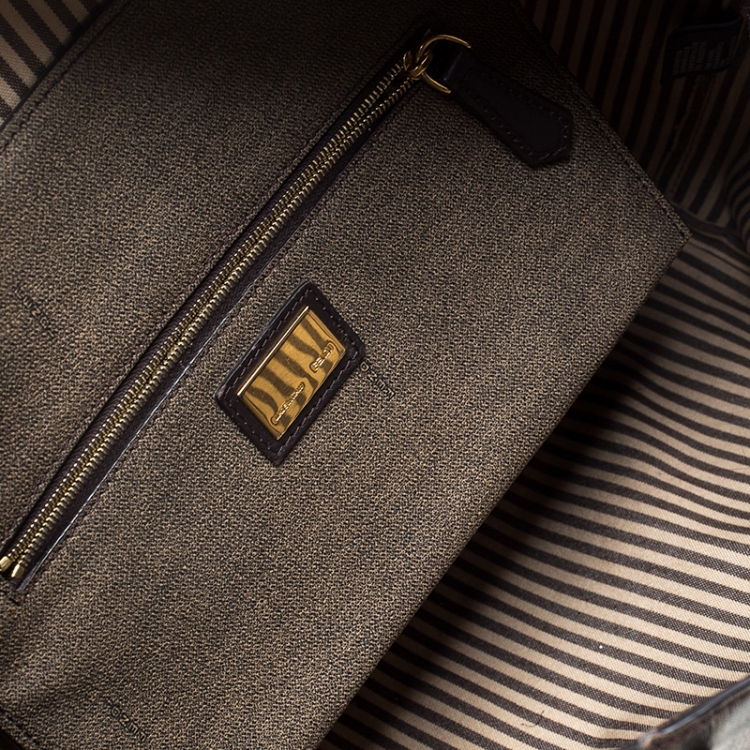 Pre Owned Fendi Zucca Coated Canvas Roll Tote