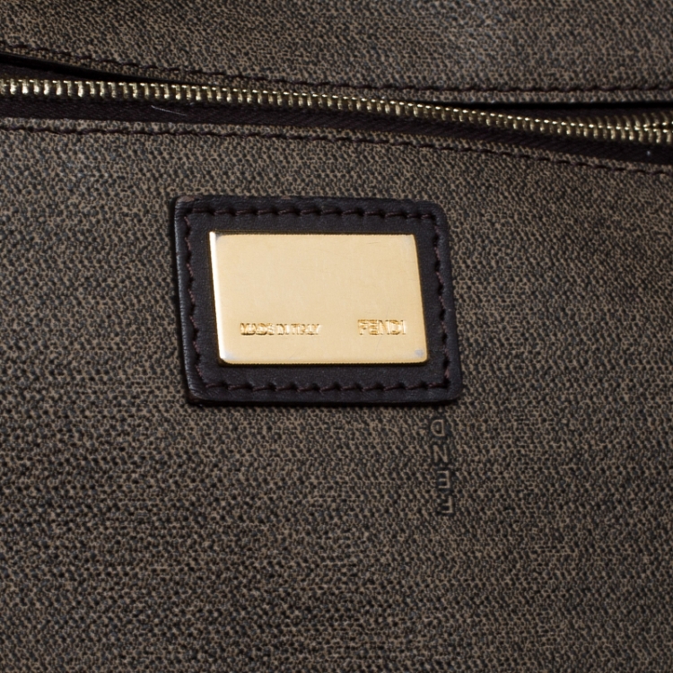 Pre Owned Fendi Zucca Coated Canvas Roll Tote