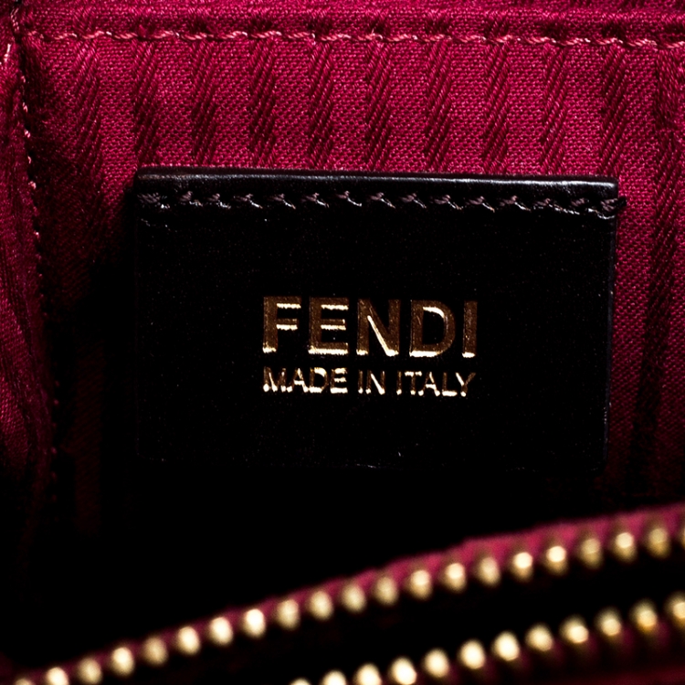Pre Owned Fendi Burgundy Leather Medium 2Jours Tote 