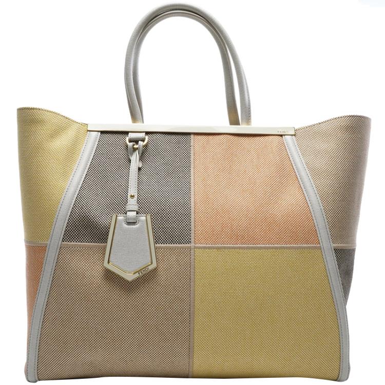 Fendi Multicolor Patchwork Canvas 2 Jour Tote Fendi TLC