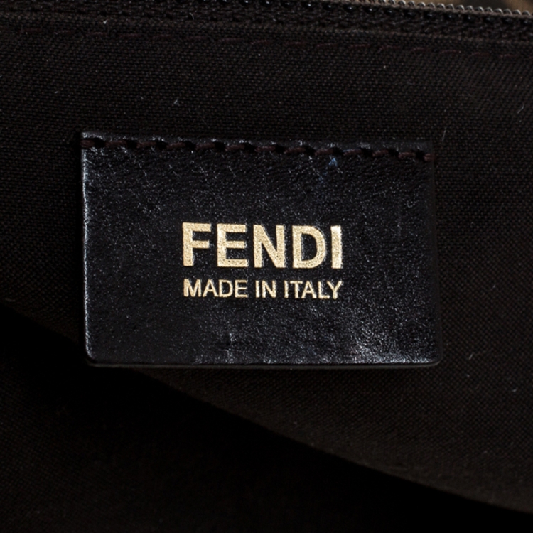 Pre Owned Fendi Tobacco Zucca Canvas Mia Flap Bag