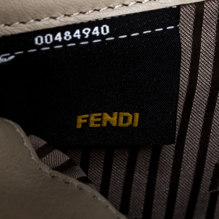 Pre Owned Fendi Metallic Grey Patent Leather Fendilicious Wallet on Chain