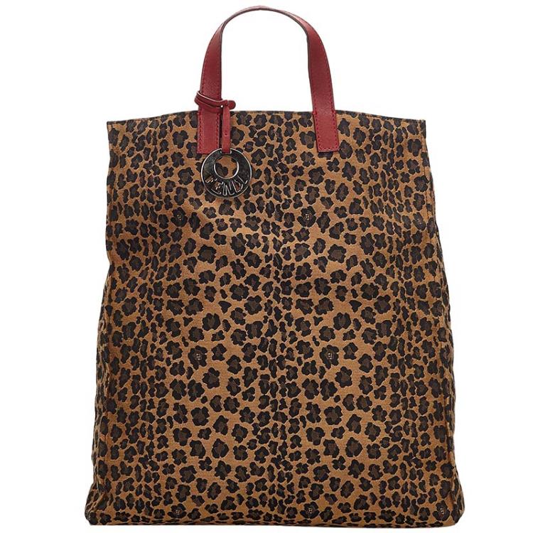 leopard print canvas bag