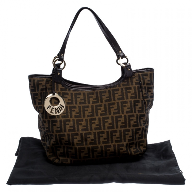 Pre Owned Fendi Tobacco Zucca Canvas Chef Shopper Tote