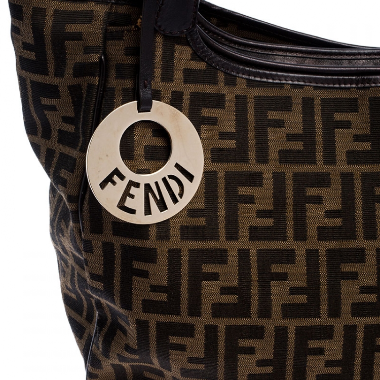 Pre Owned Fendi Tobacco Zucca Canvas Chef Shopper Tote