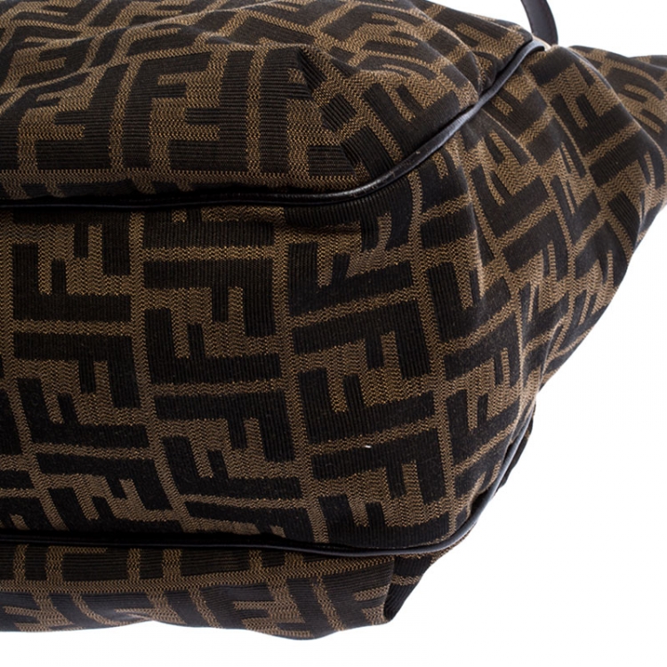 Pre Owned Fendi Tobacco Zucca Canvas Chef Shopper Tote