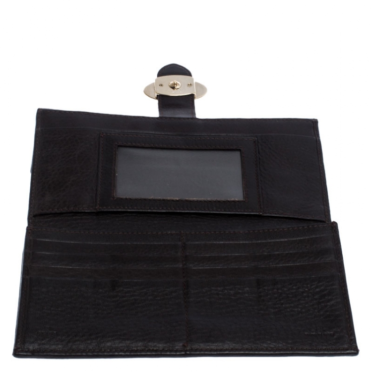 Pre Owned Fendi Tobacco Zucca Continental Wallet